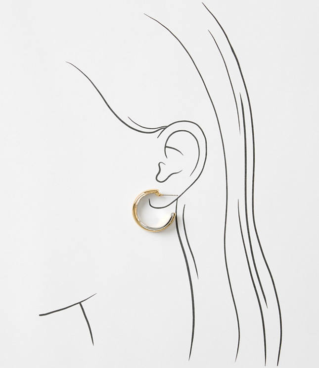 Crossover Mixed Metal Hoop Earrings