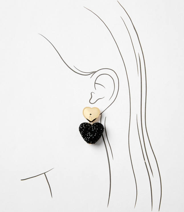 Heart Drop Statement Earrings