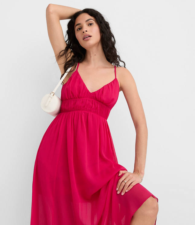 Smocked Strappy Maxi Pocket Dress