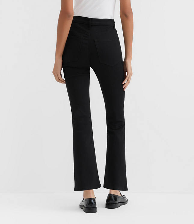 Rivete High Rise Kick Crop Jeans in Noir Wash