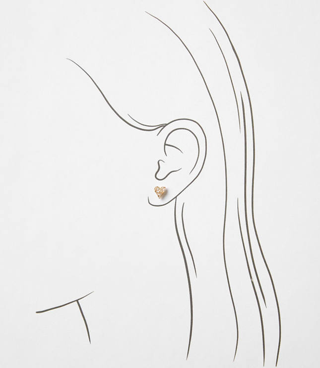 Pave Heart Stud Earring Set