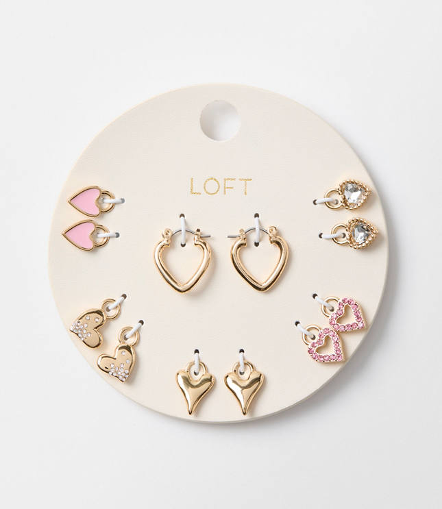 Heart Hoop Earring Set