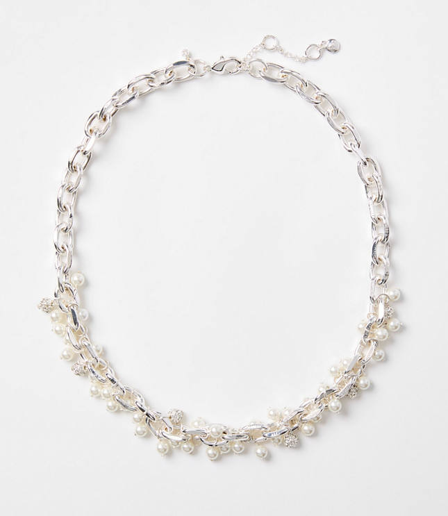 Pearlized Bauble Statement Necklace
