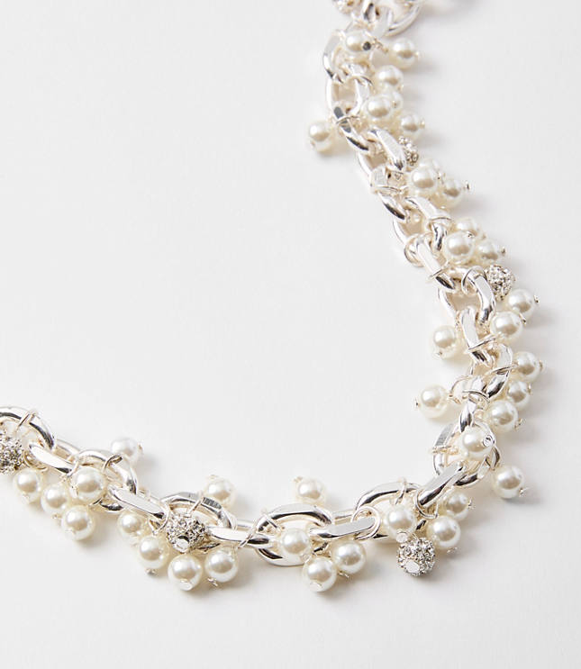 Pearlized Bauble Statement Necklace