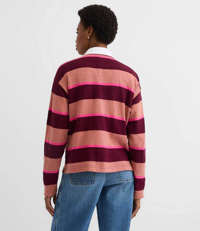 Rugby Stripe Polo Top