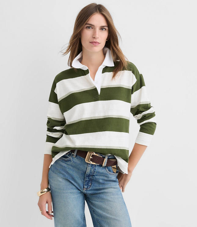 Rugby Stripe Polo Top