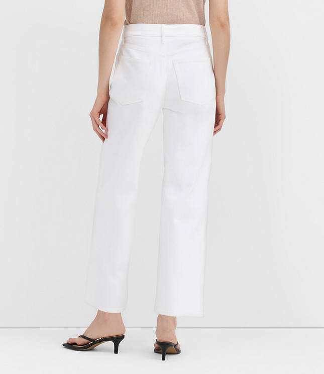 Rivete Curvy High Rise Wide Leg Crop Jeans in White