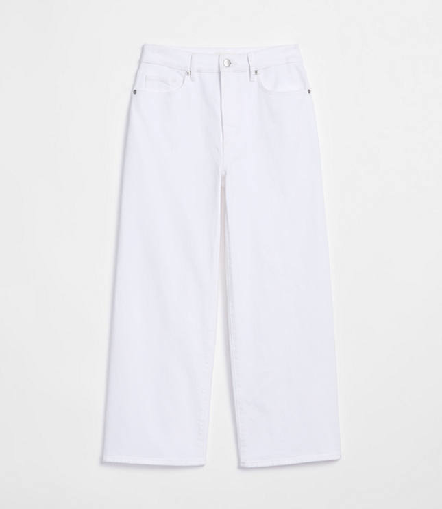 Rivete Curvy High Rise Wide Leg Crop Jeans in White