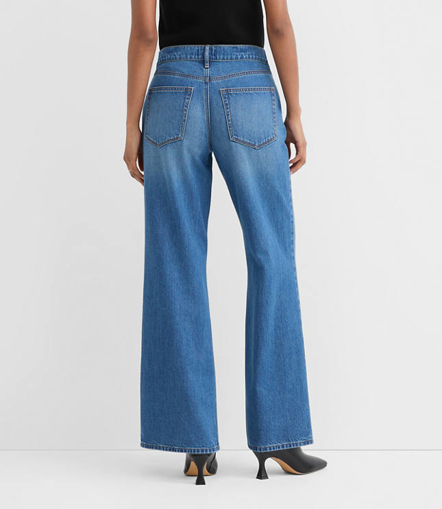 Rivete Curvy Mid Rise Wide Leg Jeans in Vintage Dark Wash