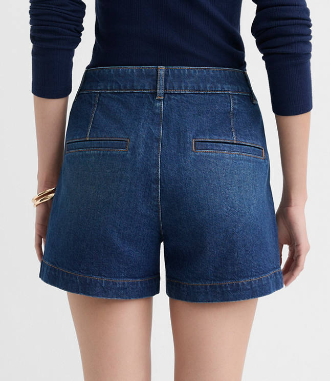 Petite Curvy Palmer Denim Shorts in Vintage Mid Wash