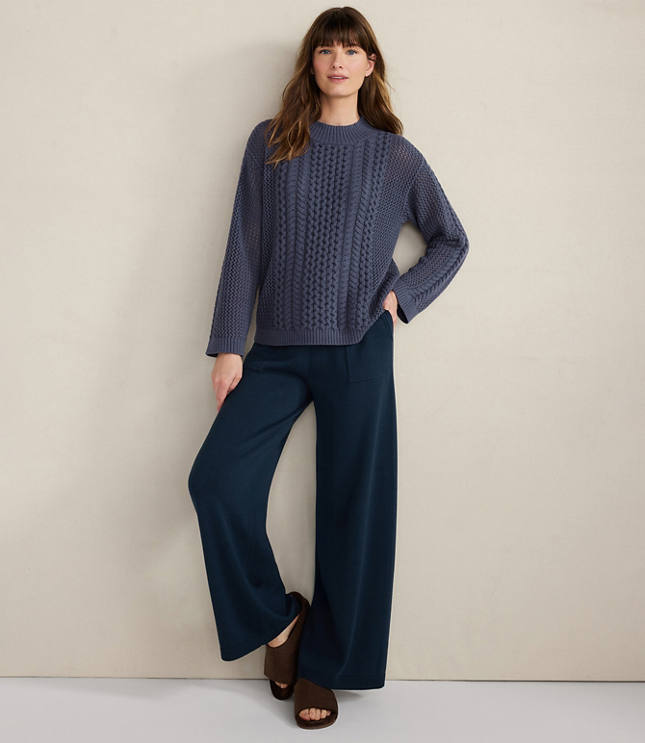 Haven Well Within Cotton Blend Mixed Stitch Crewneck Sweater