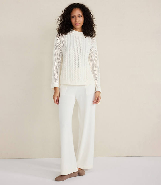 Haven Well Within Cotton Blend Mixed Stitch Crewneck Sweater