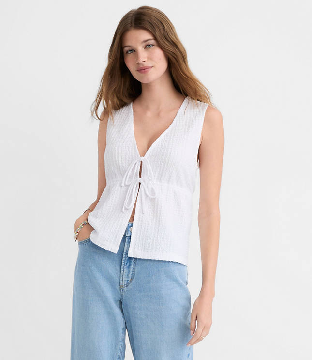 Petite Stitchy Bow Top