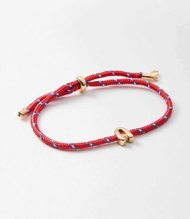 Rope Pull Tie Initial Bracelet