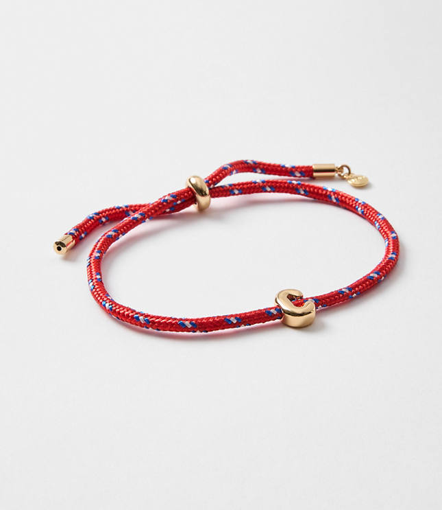 Rope Pull Tie Initial Bracelet