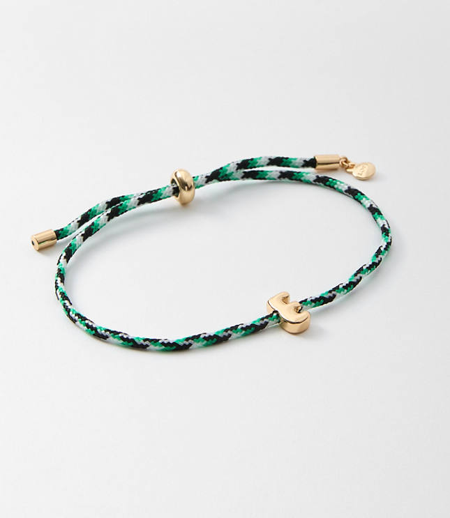 Rope Pull Tie Initial Bracelet