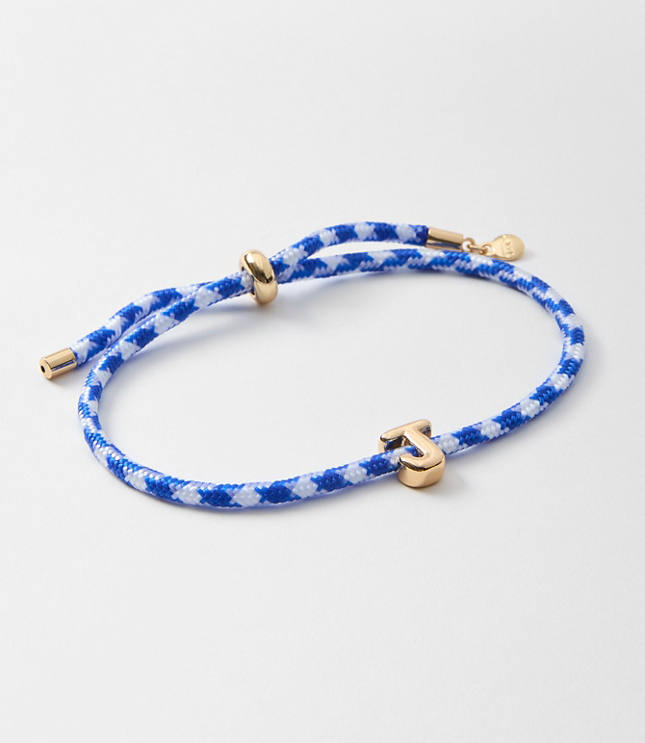 Rope Pull Tie Initial Bracelet