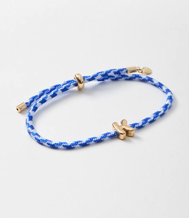 Rope Pull Tie Initial Bracelet