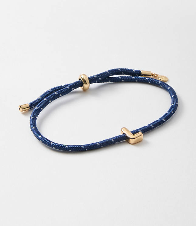 Rope Pull Tie Initial Bracelet