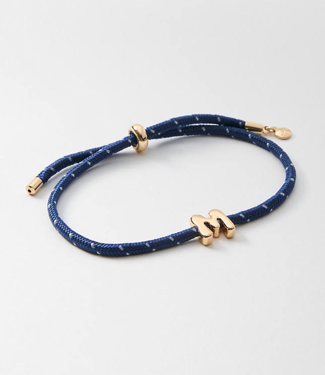 Rope Pull Tie Initial Bracelet