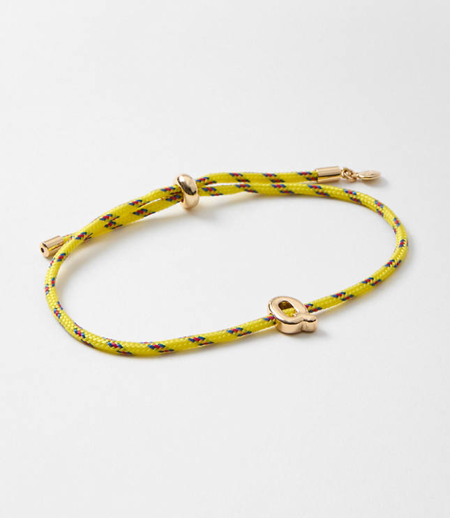 Rope Pull Tie Initial Bracelet