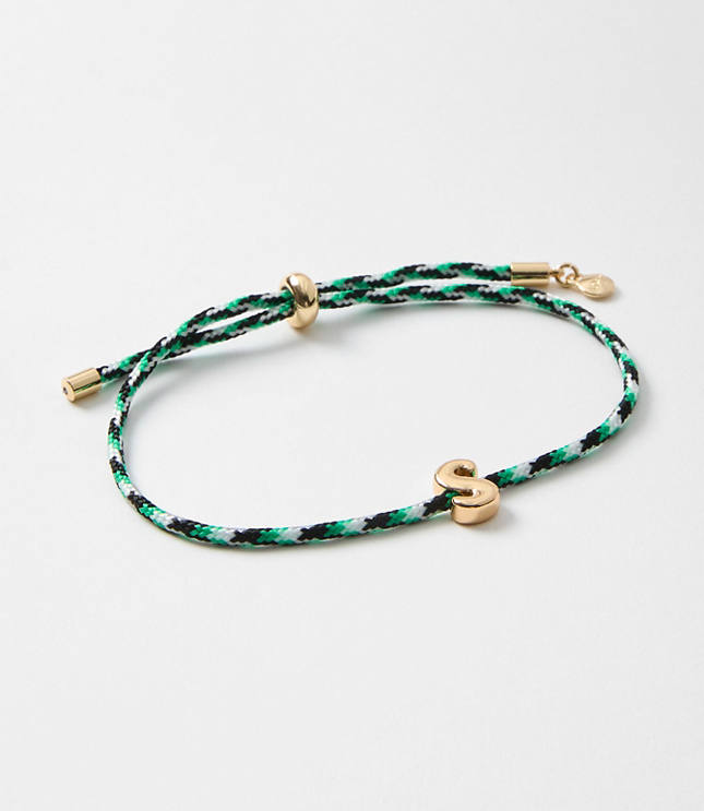 Rope Pull Tie Initial Bracelet