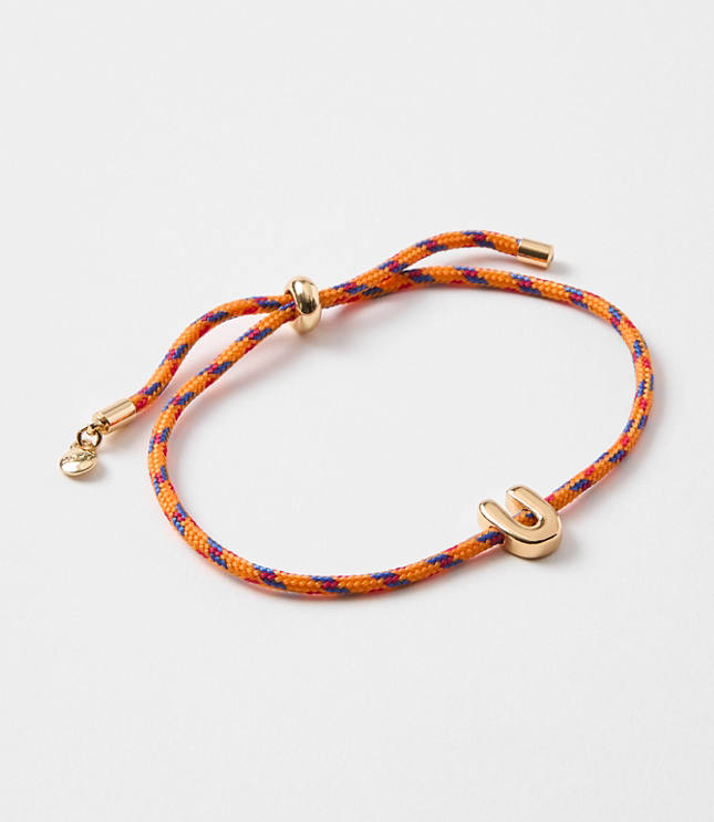 Rope Pull Tie Initial Bracelet