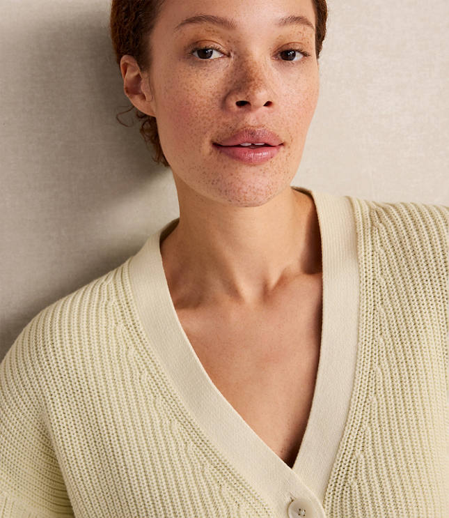 Haven Well Within Garment-Dyed Organic Cotton Shaker Stitch Cardigan