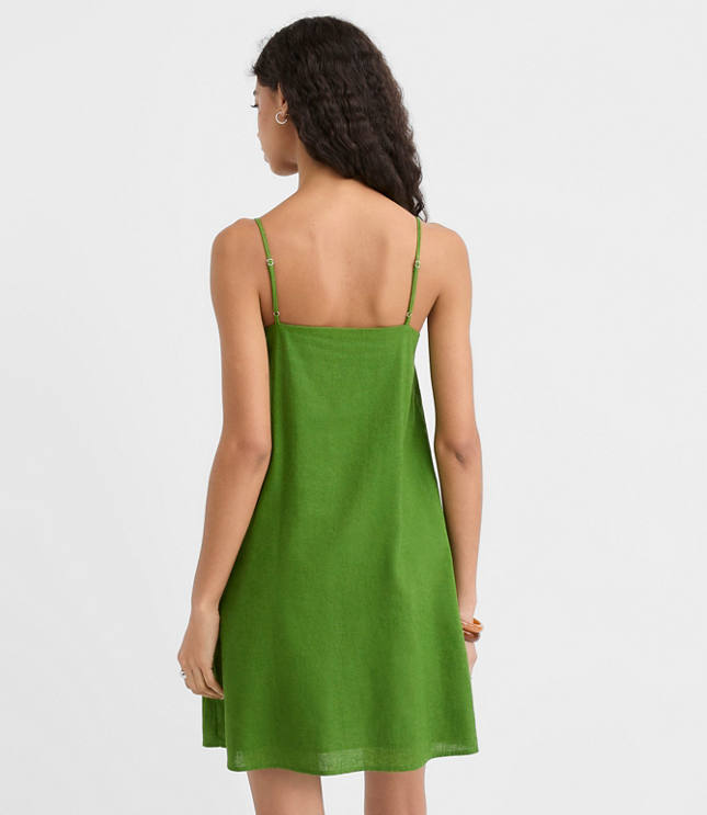 Tall Linen Cotton Strappy Mini Pocket Dress carousel Product Image 3
