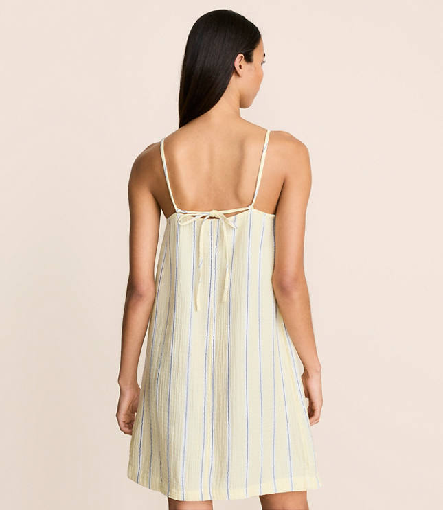 Lou & Grey Striped Ruched Triple Cloth Mini Dress