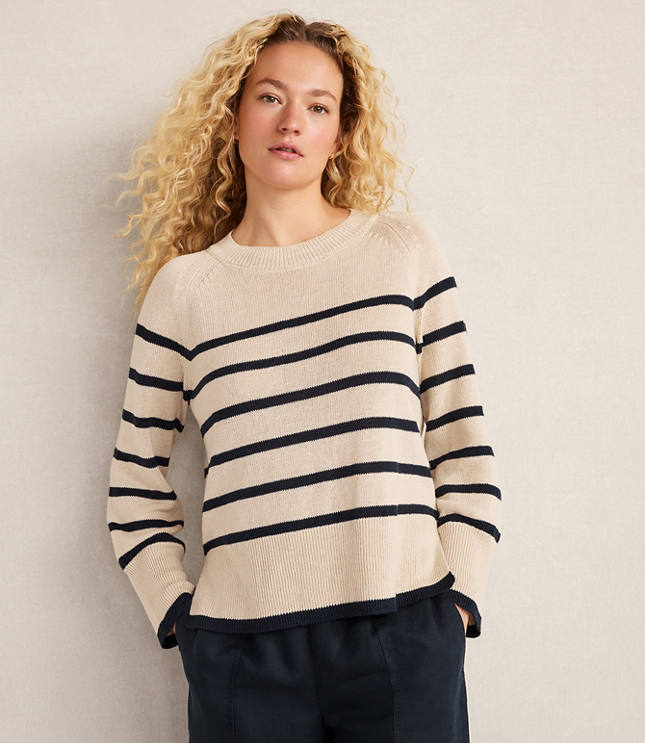 Haven Well Within Organic Cotton Linen Stripe Crewneck
