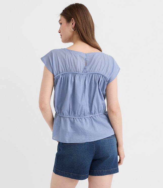 Petite Ruched Wedge Top