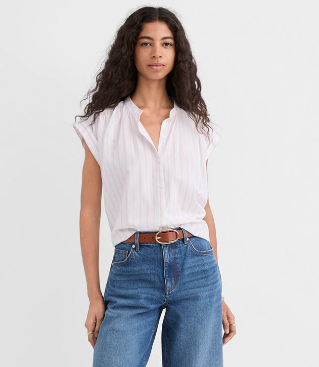 Petite Striped Everyday Dolman Shirt