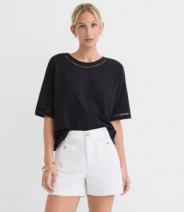 Petite Cutout Jersey Modern Tee carousel Product Image 1