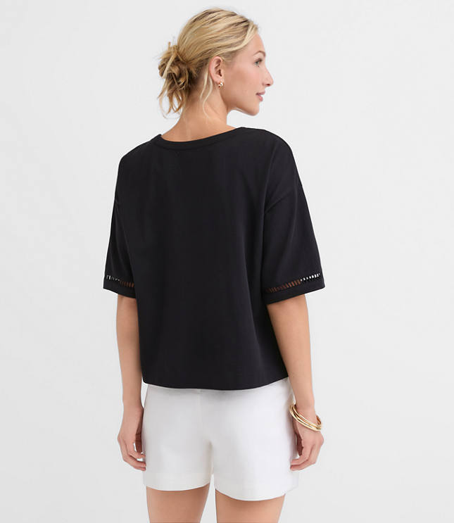 Petite Cutout Jersey Modern Tee carousel Product Image 3