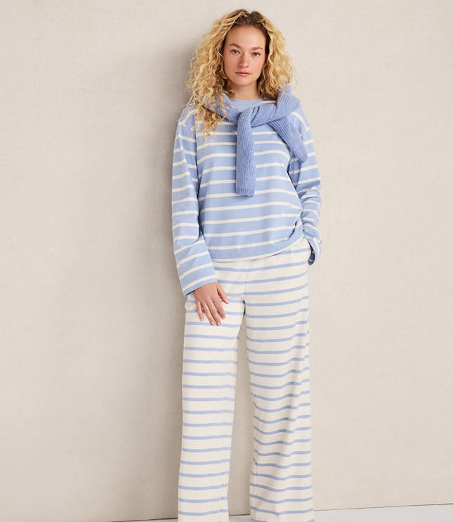 Haven Well Within Brushed Cotton Interlock Stripe Crewneck