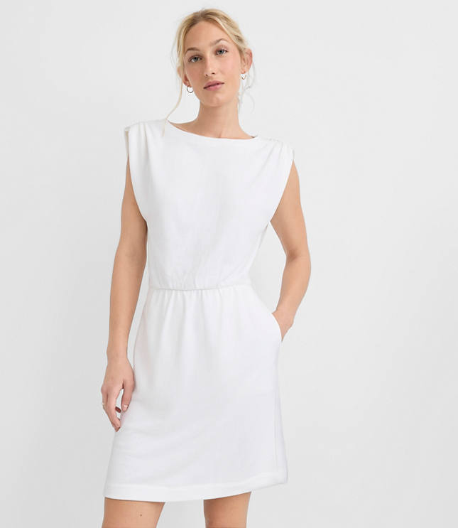 Petite Shirred Terry Mini Pocket Dress carousel Product Image 1