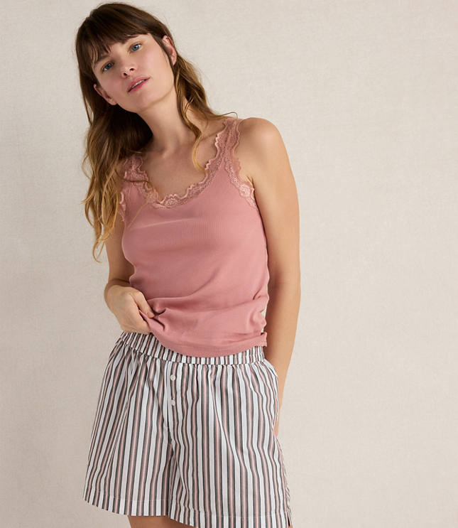Haven Well Within Organic Cotton Rib Knit Lace Tank carousel Product Image 1