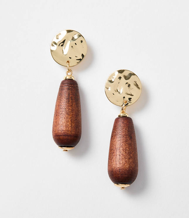 LOFT Beach Wood Drop Earrings