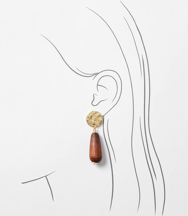 LOFT Beach Wood Drop Earrings