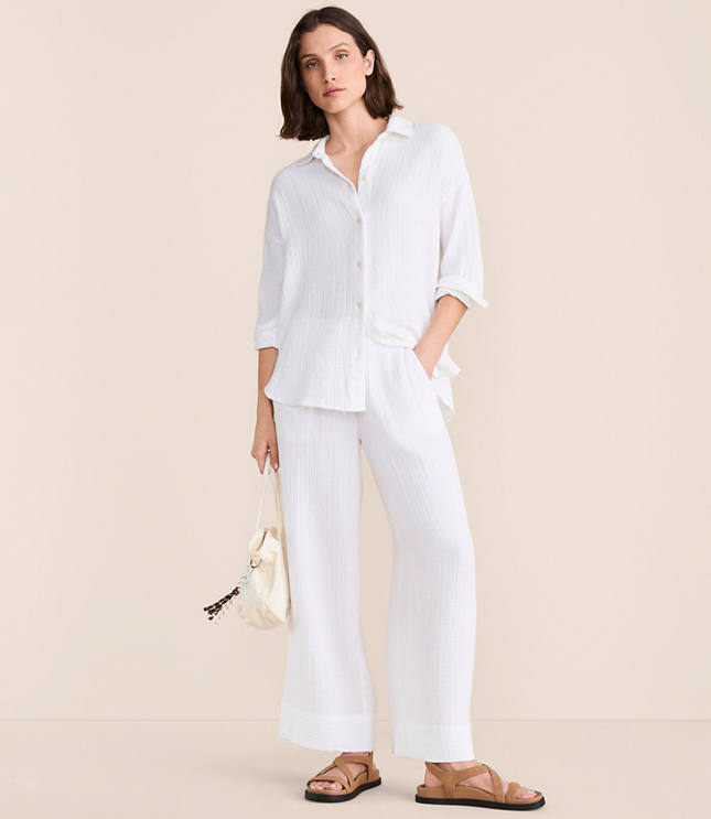 Petite Lou & Grey Triple Cloth Wide Leg Pants carousel Product Image 1