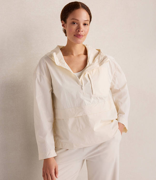 Haven Well Within Crinkle Nylon Half-Zip Hooded Jacket