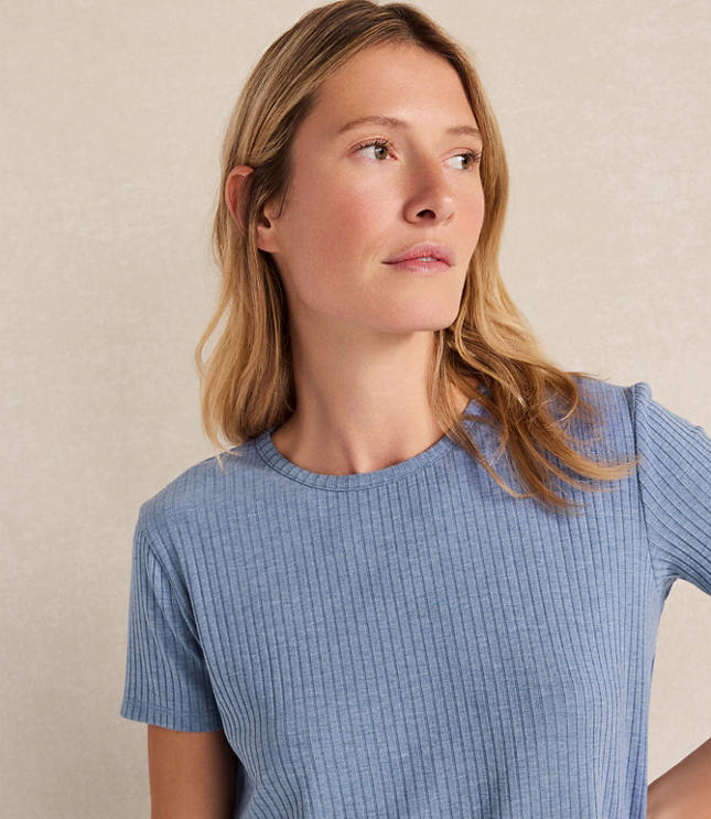 Haven Well Within Drapey Rib Knit Short Sleeve Crewneck
