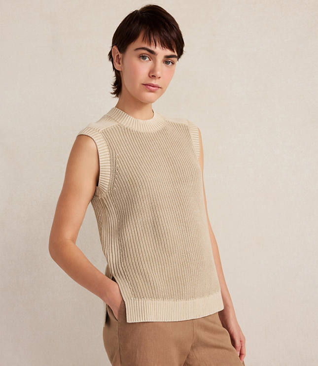 Haven Well Within Garment-Dyed Cotton Shaker Sleeveless Sweater