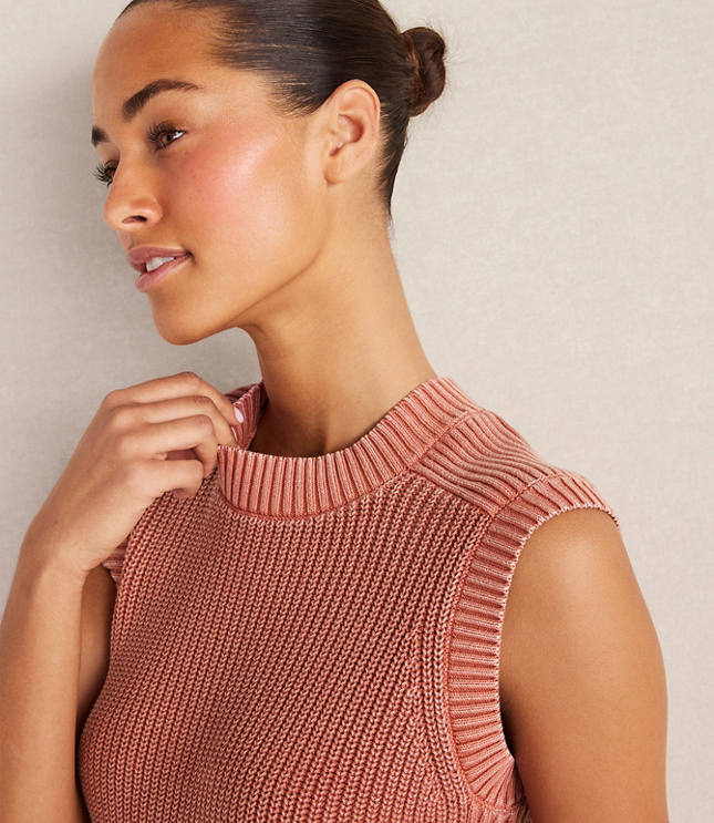 Haven Well Within Garment-Dyed Cotton Shaker Sleeveless Sweater