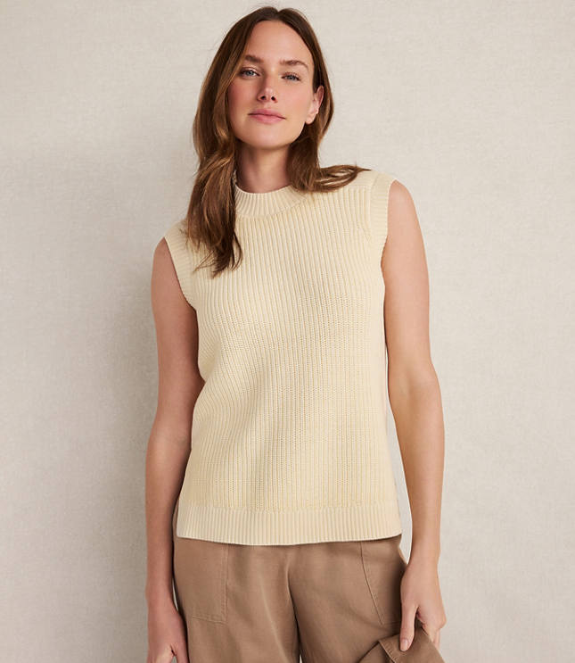 Haven Well Within Garment-Dyed Cotton Shaker Sleeveless Sweater