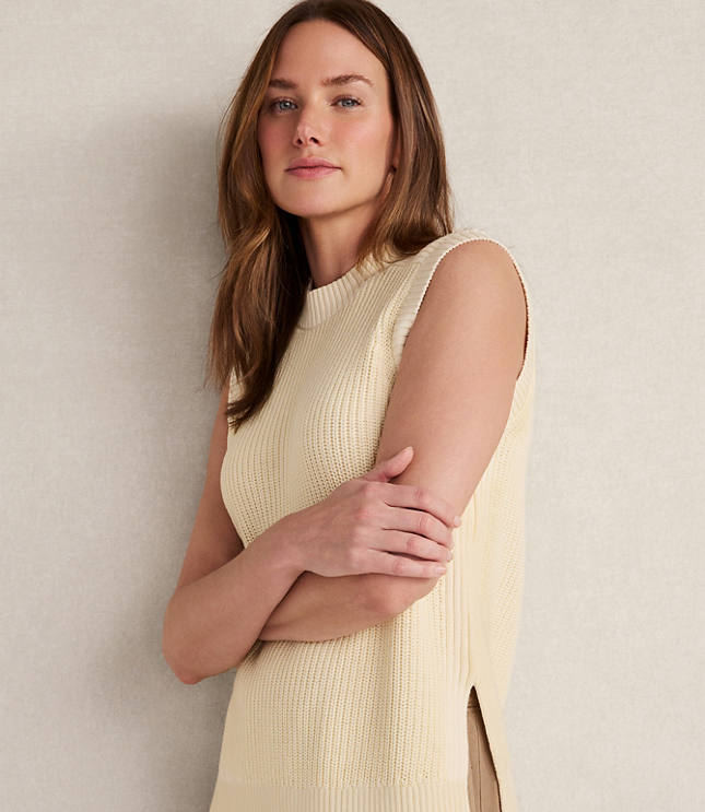 Haven Well Within Garment-Dyed Cotton Shaker Sleeveless Sweater