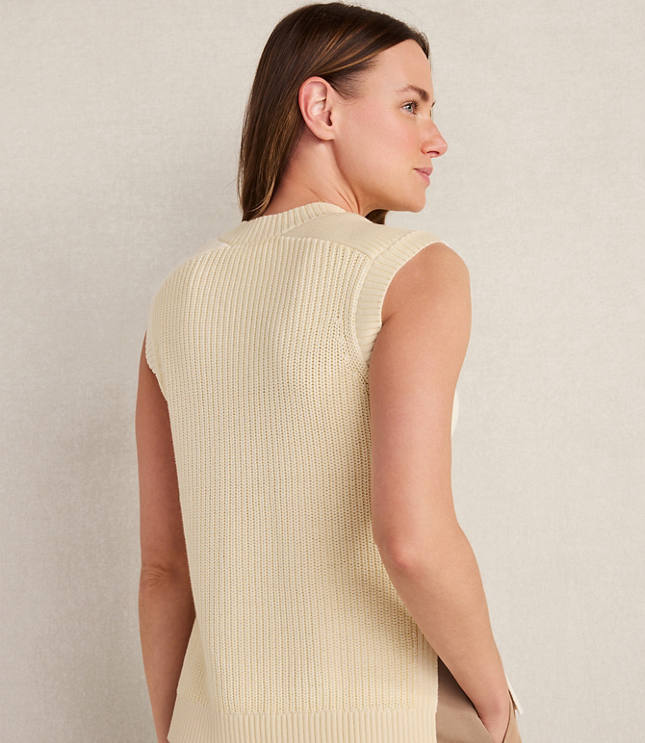 Haven Well Within Garment-Dyed Cotton Shaker Sleeveless Sweater