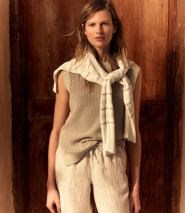 Haven Well Within Garment-Dyed Cotton Shaker Sleeveless Sweater