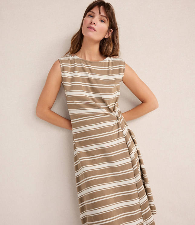 Haven Well Within Organic Cotton Interlock Stripe Twist-Front Dress